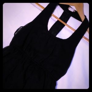 Black chiffon high low dress